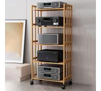 Armario esquinero ajustable para TV y CD, para consolas de juegos, diseño de madera Slish (81,2 cm de ancho x 157,5 cm de alto)