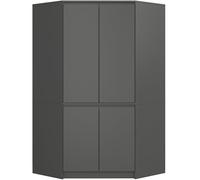 Armario esquinero AKORD S100 Gris Grafito 100 cm con 4 puertas y 6 estantes acabado en Gris Grafito 100x50x180 cm