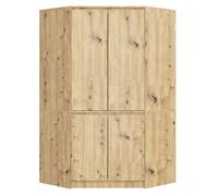 Armario esquinero akord s100 roble artisan 100 cm con 4 puertas y 6 estantes acabado en roble artisan100x50x180 cm