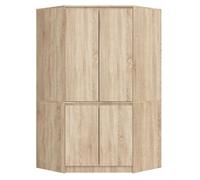 Armario esquinero akord s100 roble sonoma 100 cm con 4 puertas y 6 estantes acabado en roble sonoma 100x50x180 cm