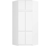 Armario esquinero con altillo akord s100 blanco 100 cm con 6 puertas y 9 estantes acabado en blanco 100x50x234 cm