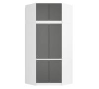Armario esquinero con altillo AKORD S100 Blanco 100 cm con 6 puertas y 9 estantes acabado en Gris Grafito 100x50x234 cm