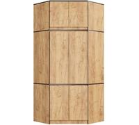Armario esquinero con altillo AKORD S100 Roble Craft 100 cm con 6 puertas y 9 estantes acabado en Roble Craft 100x50x234 cm
