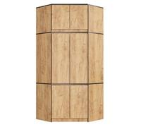 Armario esquinero con altillo AKORD S100 Roble Craft 100 cm con 6 puertas y 9 estantes acabado en Roble Craft 100x50x234 cm