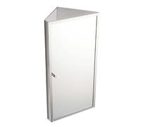 Armario esquinero de baño montado en la pared con espejo, almacenamiento de triple estante de acero inoxidable, ahorro de espacio para el hogar, diseño compacto para espacios pequeños