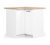 Armario esquinero de cocina akord s90 con encimera oliwia blanco 90 cm 2 puertas blanco 2 estantes 90x46x85 cm