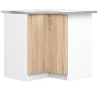 Armario esquinero de cocina akord s90 con top lima blanco 84 cm 2 puertas roble sonoma 2 estantes 84x44,5x85,5 cm