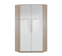 Armario Esquinero Greven 95X95Cm De Roble Sayerau Blanco Brillante