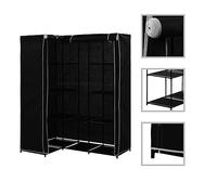 Armario esquinero negro - Solución moderna de almacenamiento de muebles 130 x 87 x 169 cm, diseño que ahorra espacio para dormitorio y sala de estar, organización elegante para ropa y accesorios