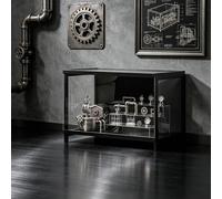 Armario expositor con cierre antipolvo integral y diseño estable, puertas transparentes que permiten ver tus piezas, ideal para trofeos, colecciones y adornos para salón(Negro, una capa: 60 x 33 x 40