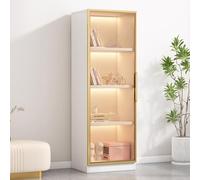 Armario expositor Curio, armario decorativo con puertas de cristal, vitrina de esquina, estantería alta, organizador de juguetes coleccionables de gran capacidad, vitrinas transparentes para sala de