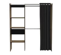 Miroytengo Armario Extensible 2 Barras Colgadoras con Estantes y Cajón 187x168x50 cm