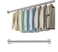 Armario Extraíble Colgador De Ropa Barra - Barra Extensible Para Ropa, Perchero De Acero Inoxidable De 40-55 Cm, Barra De Ducha Sin Taladro, Adecuado Para Baños Y Armarios(40-55cm)