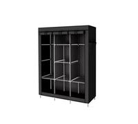 Armario grande de lona con barra para colgar, armario de almacenamiento de ropa de tela duradera portátil para el hogar y el dormitorio, solución para ahorrar espacio