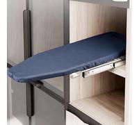 Armario gris oscuro con tabla de planchar oculta integrada, bloqueo de seguridad, mecanismo deslizante suave, perfecto para armarios de cocina y soluciones de ahorro de espacio