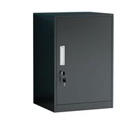 Armario Herramientas Taller con Cerradura Armario de Almacenamiento de Acero Laminado en Frío con Tiradores Ocultos Archivadores Oficina Estantes Ajustables Taquillas Vestuario(Black)