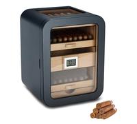 Armario humidor para cigarros aprox 110 cigarros,madera de cedro español sistema de conservación con higrómetro y humidificador,ventana de vidrio para colección y exposición(Carbon,Glass Top)