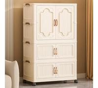 Armario infantil portátil con puerta y barra para colgar, armario de plástico con ruedas, armario de almacenamiento ideal para habitación de niños, dormitorio y sala de estar