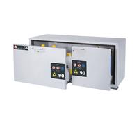Armario inferior resistente al fuego de tipo 90 para sustancias peligrosas asecos, H x A 600 x 1402 mm, 2 cajones