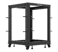 Rack independiente Lanberg OR01-6115-B 15U 600kg rieles ruedas negro 22kg