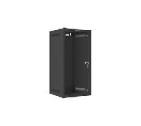 Armario lanberg mural rack 10pulgadas 12u - 280x310 flat pack negro puerta cristal