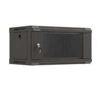 ARMARIO LANBERG MURAL RACK 19" 4U 540X350 FLAT PACK NEGRO PUERTA CRISTAL