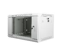 ARMARIO LANBERG MURAL RACK 19" 6U 600X450 FLAT PACK V2 PUERTA CRISTAL GRIS