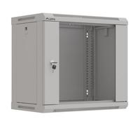 Armario lanberg mural rack 19' 9u 540x350 flat pack gris puerta crista