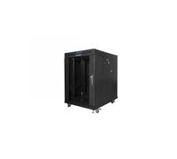 Armario Lanberg Rack 19" 15u 600x800 Flat Pack Negro Puerta Cristal Con Lcd