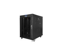 Armario Lanberg Rack 19" 15u 600x800 Flat Pack Negro Puerta Cristal Con Lcd