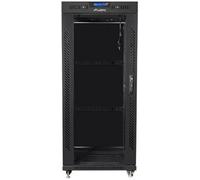 Armario LANBERG Rack 19" 22U 800X1000 Flat Pack Negro Puerta Cristal con LCD