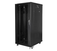 Armario LANBERG Rack 19" 27U 600X800 Flat Pack Negro Puerta Cristal con LCD