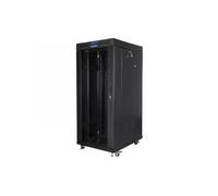 ARMARIO LANBERG RACK 19" 27u 800X1000 FLAT PACK NEGRO PUERTA CRISTAL CON LCD