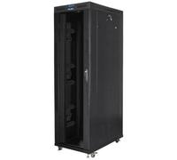 Lanberg Armario Rack 19" 42U 800x1200 Flat Pack Negro Puerta de Cristal con LCD