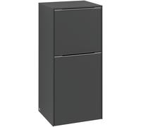 Armario lateral Subway 3.0 de Villeroy & Boch, 1 cajón y 1 puerta, bisagra a la izquierda, 400x860x362mm, C59401VM, Color: Frontal/carcasa: Taupe, asa: Volcano Black