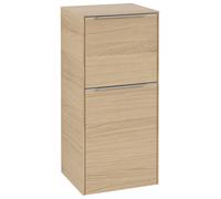 Armario lateral Subway 3.0 de Villeroy & Boch, 1 extraíble y 1 puerta, tope derecho, 400x860x362mm, C59500VJ, Color: Frente/carcasa: roble nórdico, mango: aluminio brillante