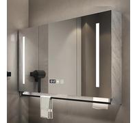 Armario LED con espejo de baño con diseño sin niebla, solución de almacenamiento para baños modernos y que ahorran espacio