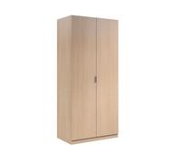 Habitdesign Armario Ropero 2 Puertas, Armario Habitación, Dormitorio, Modelo Low Cost, Acabado en Color Roble, Medidas: 81 cm (Ancho) x 180 cm (Alto) x 52 cm (Fondo)