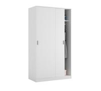 Habitdesign Armario 2 Puertas Correderas, 200x100x50 (AltoxAnchoxFondo - en cm). Ropero 2 Puertas Correderas, Color Blanco Artik