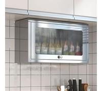 Armario Metalico Armario Pared Colgante Puerta con Apertura hacia Arriba Armario De 22 Cm De Profundidad con Aislamiento Acústico Pared De Acero Inoxidable, Garaje, Taller, Cocina(60 * 22 * 34.5cm)