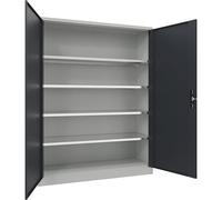 Armario metálico con puertas batientes eurokraft pro, 4 baldas, anchura 1500 mm