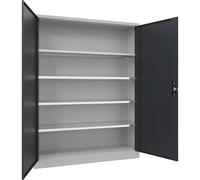 Armario metálico con puertas batientes eurokraft pro, 4 baldas, anchura 1500 mm