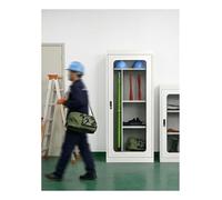 Armario metálico reforzado para herramientas de seguridad eléctrica | Armario EPI de acero con cerradura y puerta de vidrio para sala eléctrica y herramientas(150x50x35cm/59.1x19.7x11.8in)