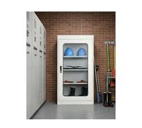 Armario metálico reforzado para herramientas de seguridad eléctrica | Armario EPI de acero con cerradura y puerta de vidrio para sala eléctrica y herramientas(100x50x35cm/39.4x19.7x11.8in)