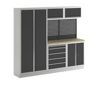Armario modular 1 armario, 2 cajoneras para debajo de la mesa de trabajo, 2 armarios colgantes