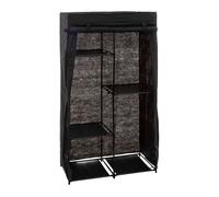 Armario modular de tela auxiliar color negro con baldas y barra 169x88 cm
