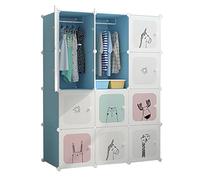 Armario modular para habitación infantil,Armarios y armarios,Organizador de ropa para armario. Estantería para dormitorio, mueble de almacenamiento, blanco, 11 x 47 x 147 cm