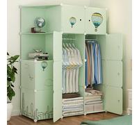 Armario modular para niños con secciones para colgar, armario portátil de plástico con puertas para almacenamiento y organización de dormitorio