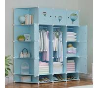 Armario modular para ropa infantil con secciones y puertas colgantes, armario de plástico para dormitorio, armario de ropa para habitación de niños, dormitorio, sala de estar