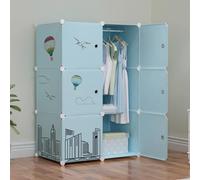 Armario modular para ropa infantil con secciones y puertas colgantes, armario de plástico para dormitorio, armario de ropa para habitación de niños, dormitorio, sala de estar